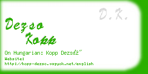 dezso kopp business card